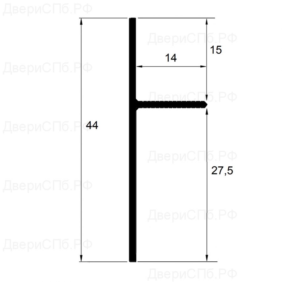 Теневой плинтус П-15/28 чёрный муар