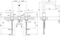 Gessi Flessa смеситель для раковины 54012707 черный металл браш PVD схема 1