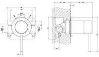 Gessi Flessa смеситель для раковины 54019726 бронза теплая браш PVD схема 1