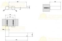 Gessi 316 Держатель для туалетной бумаги 54749707 черный металл браш PVD схема 1