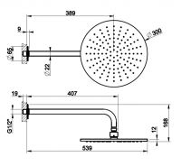 Тропический душ Gessi Inciso 30х30 58248031 хром схема 2