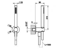 Душевой гарнитур Gessi Shower Sets 63329707 черный металл браш PVD схема 1