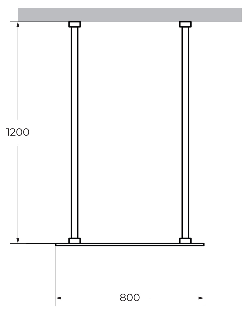 Стеклянная душевая перегородка CEZARES LIBERTA-L-2-80-120-C схема 3