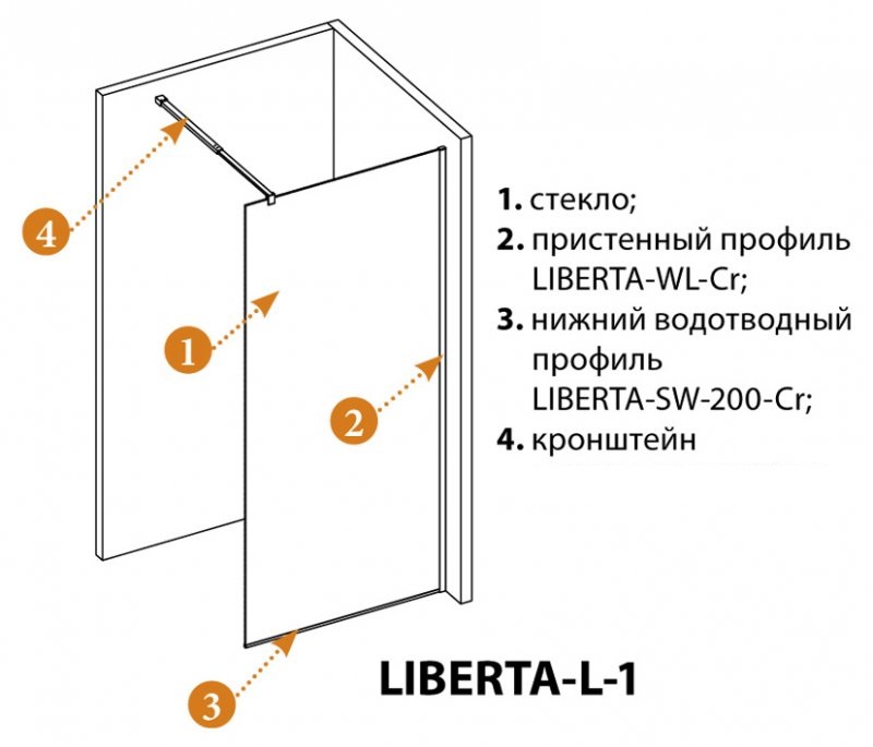 Душевая перегородка CEZARES LIBERTA-L-1-95-120-C схема 7