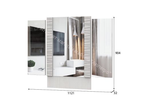 Зеркало для стола туалетного Серия №4 Гамма 20 Ясень анкор светлый/ Сандал светлый