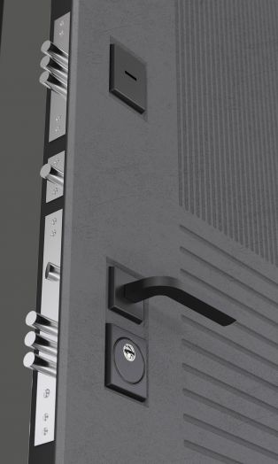 Дверь Входная Бункер BN-05 32 Зеркало тонировка Серый софт рельеф