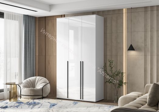 Шкаф 3-х створчатый "Норд" Белый/Белый глянец