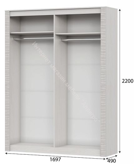 Шкаф универсальный четырёхстворчатый Серия №4 Гамма 20 Ясень Анкор светлый/Сандал светлый