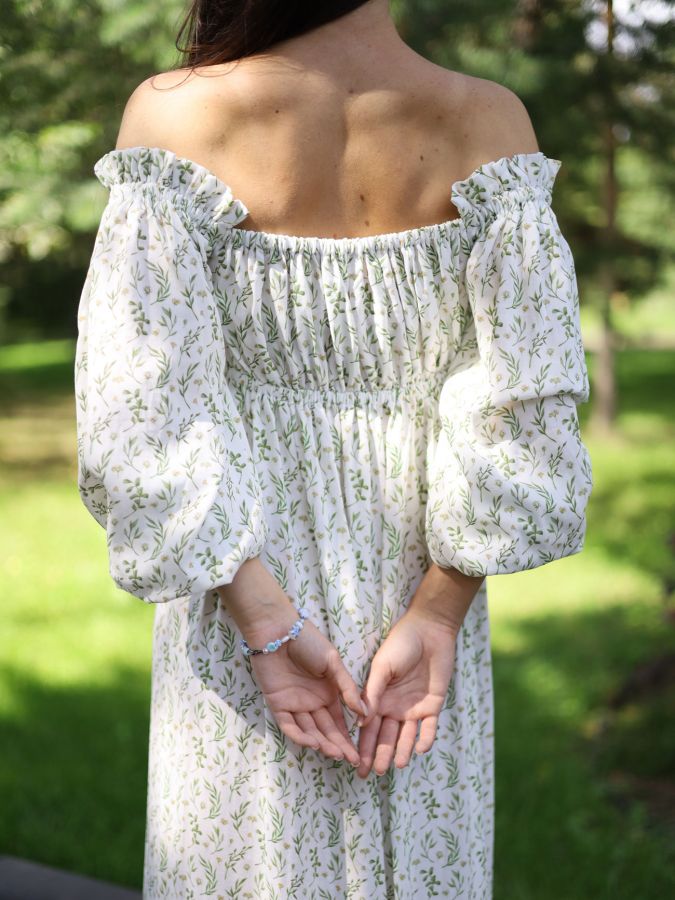 Платье Estate из бамбука "Зеленые ветви"