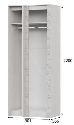 Шкаф угловой-прямой Серия №4 Гамма 20 Ясень Анкор светлый/Сандал светлый