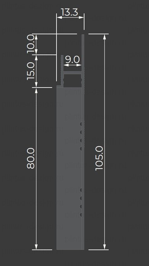 Ликорн С-02.2.1 скрытый плинтус серебристый