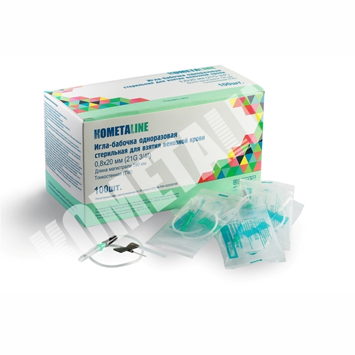 Игла-бабочка для взятия венозной крови размер 0,7х20 мм (22Gx3/4) д/м 190 мм