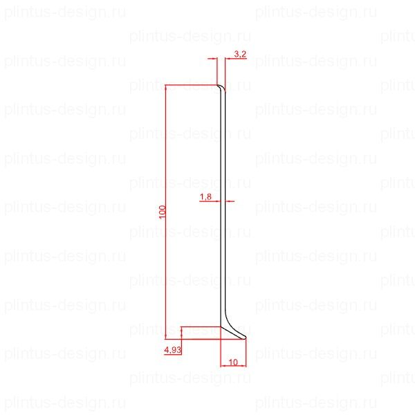 2155.05 плинтус алюминиевый 100 мм Декопрофиль чёрный