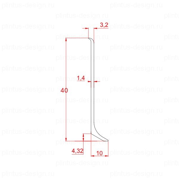 7910.05 плинтус алюминиевый 40 мм Декопрофиль чёрный