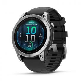 Умные часы Garmin Fenix E, 47 мм, AMOLED, stainless steel with a black silicone band