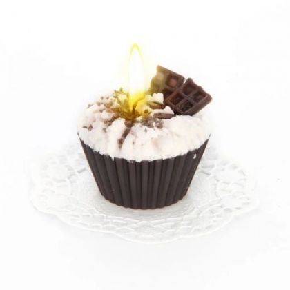 Свеча "пирожное" ручной работы CHOCOLATE d8 h6 см, TM Aromatte