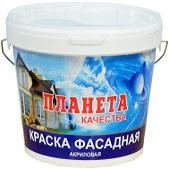 Краска Фасадная КБС Планета Качества БС-19 7кг Атмосферостойкая, Белая, Матовая.