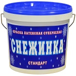 Краска Латексная КБС Снежинка БС-10 14кг Супербелая, Матовая, Влагостойкая.