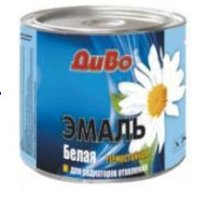 Эмаль для Радиаторов ДиВо 0.8кг Белая, Глянцевая, Алкидная, Термостойкая / Злата.