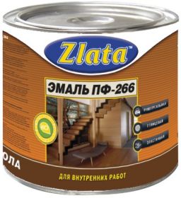 Эмаль для пола Zlata ПФ-266 0.8кг желто-коричневая / Злата.