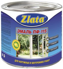 Эмаль Zlata ПФ-115 1.8кг Коричневая, Универсальная.