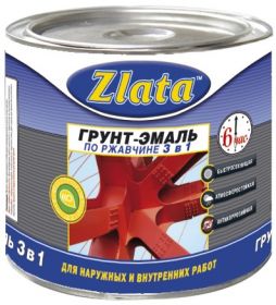 Грунт-Эмаль по Ржавчине 3 в 1 Zlata 0.7кг Голубая для Металлических Поверхностей / Злата.