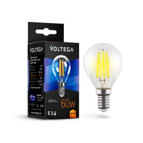 Лампа Филаментная Voltega Globe E14 6W 2800K 7021 Прозрачная, Стекло / Вольтега.