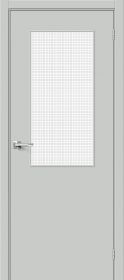Межкомнатная Дверь Винил Bravo Браво-7 Grey Pro / Wired Glass 12,5 600x2000мм (Полотно+Коробка+5 Наличников) / Браво.