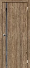 Межкомнатная Дверь с Экошпоном Bravo Браво-1.55 Original Oak / Mirox Grey 700x2000мм (Полотно+Коробка+5 Наличников) / Браво.
