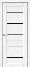 Межкомнатная Дверь с Экошпоном Bravo Мода-22 Black Line Snow Melinga 700x2000мм (Полотно 1шт) / Браво.