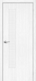 Межкомнатная Дверь с Экошпоном Bravo Браво-9 Snow Melinga / Wired Glass 12,5 900x2000мм (Полотно 1шт) / Браво.