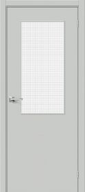 Межкомнатная Дверь Винил Bravo Браво-7 Grey Pro / Wired Glass 12,5 900x2000мм (Полотно+Коробка+5 Наличников) / Браво.