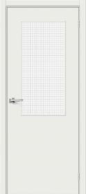 Межкомнатная Дверь Винил Bravo Браво-7 Super White / Wired Glass 12,5 800x2000мм (Полотно 1шт) / Браво.