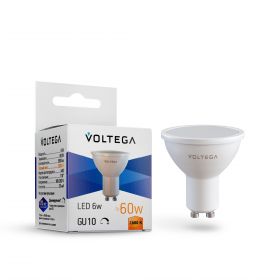 Лампа Диммируемая Светодиодная Voltega Sofit dim GU10 6W 2800K 8457 Белый, Пластик / Вольтега.