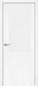 Межкомнатная Дверь с Экошпоном Bravo Браво-7 Snow Melinga / Wired Glass 12,5 600x2000мм (Полотно+Коробка+5 Наличников) / Браво.