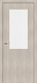 Межкомнатная Дверь с Экошпоном Bravo Браво-7 Cappuccino Melinga / Wired Glass 12,5 900x2000мм (Полотно 1шт) / Браво.