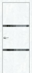 Межкомнатная Дверь с Экошпоном Bravo Браво-2.55 Snow Art / Mirox Grey 800x2000мм (Полотно+Коробка+5 Наличников) / Браво.