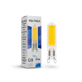 Лампа Светодиодная G9 5W, 400 Lm, 4000K, 220V IP20 Voltega Capsule G9 7182 Прозрачный, Стекло / Вольтега.