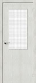 Межкомнатная Дверь с Экошпоном Bravo Браво-7 Bianco Veralinga / Wired Glass 12,5 800x2000мм (Полотно+Коробка+5 Наличников) / Браво.