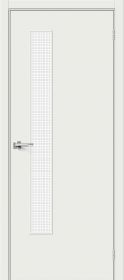 Межкомнатная Дверь Винил Bravo Браво-9 Super White / Wired Glass 12,5 800x2000мм (Полотно+Коробка+5 Наличников) / Браво.