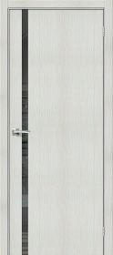 Межкомнатная Дверь с Экошпоном Bravo Браво-1.55 Bianco Veralinga / Mirox Grey 600x2000мм (Полотно+Коробка+5 Наличников) / Браво.