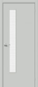 Межкомнатная Дверь Винил Bravo Браво-9 Grey Pro / Wired Glass 12,5 800x2000мм (Полотно+Коробка+5 Наличников) / Браво.