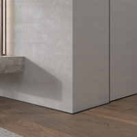 Микроплинтус Respect Standart 7753 антрацит RAL 7037 в интерьере угловой вид