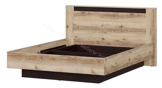 Кровать двойная №3 (универсальная 1.6х2.0 Страйп) Серия 3 Дуб Делано/Дуб Венге