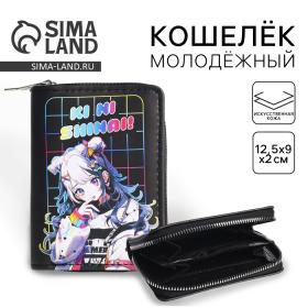 Кошелек молодежный "Аниме девчонка" 12.5х9х2 см