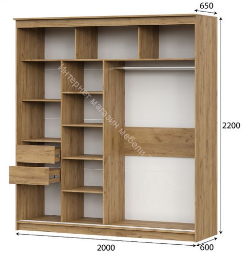 Шкаф-купе №25 (2,0 м) Блэк Делано/Лакобель/Черный матовый