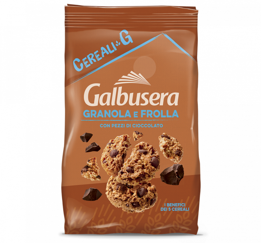 Печенье злаковое с шоколадом, Galbusera, 300 г. CerealiG - Granola e Frolla CIOCCOLATO 300 g