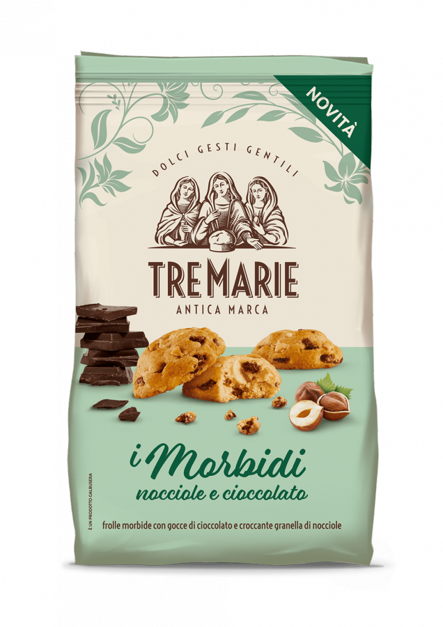 Печенье мягкое с фундуком и шоколадом, Tre Marie, 300 г. I Morbidi Nocciole e cioccolato 300 g