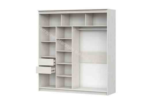 Шкаф-купе №25 (2,0 м) Грей Сосна Санторини Светлая/Графит/Железная руда