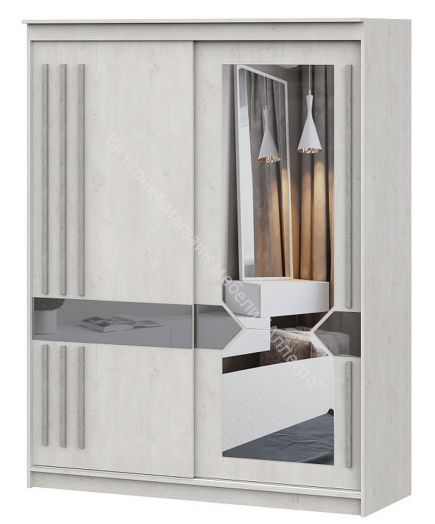 Шкаф-купе №25 (1,7 м) Грей Сосна Санторини Светлая/Графит/Железная руда